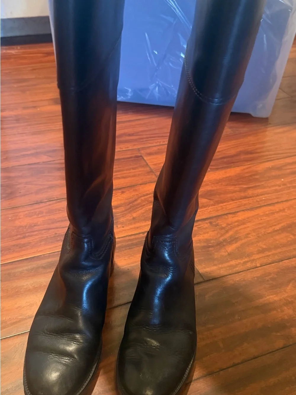 Tory Burch Black Leather Knee-High Riding Boots
